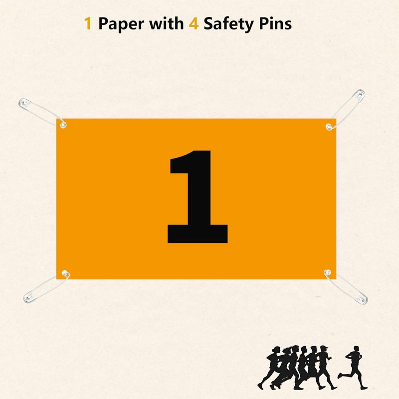 UISKOOPW Race Bib Numbers for Tryouts,Running Bibs with Pins for Races,Marathon,Track,Field Competitor Audition Road ID Paper - Image 3